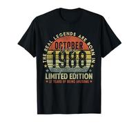 37th Birthday The Real Legends October 1988 37 Years Old Men T-Shirt
