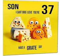 37th Son Birthday Card for Son - Cheese Pun Funny Son's Birthday Card for 37 Year old thirty seven, thirty seventh
