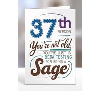 37th Version you are not old, you are just in beta testing for being a sage, Birthday Greeting Card, Gifts for him, her, female, male, Happy Birthdays, Sentiment cards - gc-A5-011_037