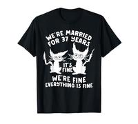 37th Wedding Anniversary 37 Years Married Its Fine Cat Funny T-Shirt