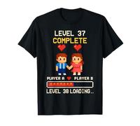 37th Wedding Anniversary Gamer Vintage Level 37 Complete T-Shirt
