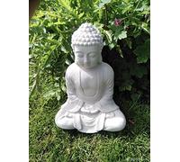 37X28CM SITTING BUDDHA CERAMIC HOME GARDEN DECORATION WHITE FIGURINE