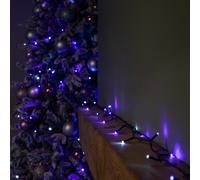 38.3m 480 LED SupaBrights Christmas String Lights with Timer in Blue, Purple & White