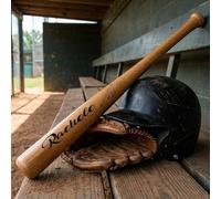 38/48cm Personalized Wooden Baseball Bat for Kids -Custom Engraved Name & Date, Youth Training Bat, Solid Wood Tee Ball Bat for Practice, Gifts & Souvenirs (B-48cm/19inch)