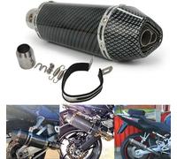 38-51mm Exhaust Muffler Silencer, Carbon Fiber Color Hexagon Universal Pipe for Motorcycle Scooter