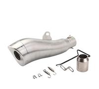 38~51mm Motorcycle Exhaust Muffler Modified Escape For XMAX300 XJR1300 Motorbike Muffler Exhaust(Silver)