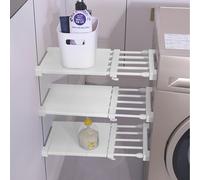 (38-55cm) Adjustable Closet Cupboard Storage Shelf Organizer Extendable Divider Rack White