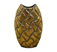 38.5cm Tall Large Metal Distressed Gold Vase Floor Standing for Artificial Flowers Pampas Grass Home Vintage Decoration Decor Accessories