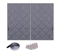 38"/63"/75" Wide Thermal Window Insulation Cover kit for Winter, 3 Layer Heavy Cotton Insulated Window Blanket Zipper Opening, Keeping Unwanted Air Out(Gray,130cm W x 90cm H)