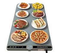 38 * 80cm Silicone Food Warming Mat, Warming Tray, Food Heating Mat, Electric Warming Tray, 6 Timers & 9 Temperature Settings, 8s Fast Heating, for Buffet Party Thawing