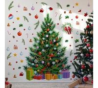 38.98x29.13 Inch Large Christmas Tree Wall Decals DIY Watercolor Decal Removable Christmas Tree Gaint Wall Stickers for Bathroom Bedroom Living Room Offices Home Decoration Decal