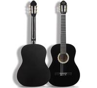 38" Classical Guitar, Basswood Wrapped Rounded Guitar, Classical Guitar, Acoustic Guitar, Classical Acoustic Guitar, Adult Player Grade Guitar, Plucked Instrument, Musical Instrument (Black)