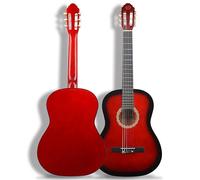 38" Classical Guitar, Basswood Wrapped Rounded Guitar, Classical Guitar, Acoustic Guitar, Classical Acoustic Guitar, Adult Player Grade Guitar, Plucked Instrument, Musical Instrument (Red)