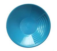 38 cm Plastic Gold Washing Pan for Prospecting, Lightweight Rust-Proof PP Basin with 4 Side Grooves & Flat Bottom Slot, for River, Stream and Mountain Gold Panning(blue)