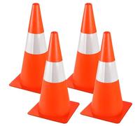 38 cm Warning Traffic Cones, Set of 4 Orange Reflective Warning Cones Traffic Cones / Traffic Cones / Pylon for Parking Lots, Road Safety Marker Cones for Outdoor Activities and Festive Events