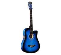38 Full Size 6 Strings Cutaway Folk Acoustic Guitar for Students Beginners with Premium Wood Fully Enclosed Knobs Rich Brighter Sound Good Rust Knob Life Well Intonation and Sustain