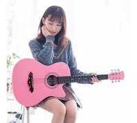38 Inch Acoustic Guitar, 6 Steel-String Wood Guitar with Starter Kit, Gig Bag, Strings, Strap, Pitch Pipe And Pick,Sunset,41in