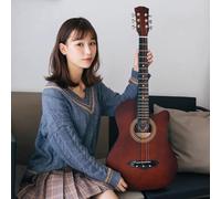 38 Inch Acoustic Guitar, 6 Steel-String Wood Guitar with Starter Kit, Gig Bag, Strings, Strap, Pitch Pipe And Pick,Sunset,41in