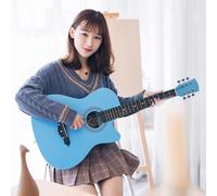 38 Inch Acoustic Guitar, 6 Steel-String Wood Guitar with Starter Kit, Gig Bag, Strings, Strap, Pitch Pipe And Pick,Sunset,41in