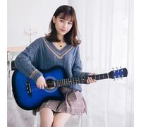 38 Inch Acoustic Guitar, 6 Steel-String Wood Guitar with Starter Kit, Gig Bag, Strings, Strap, Pitch Pipe And Pick,Sunset,41in