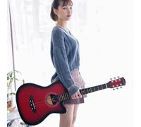 38 Inch Acoustic Guitar, 6 Steel-String Wood Guitar with Starter Kit, Gig Bag, Strings, Strap, Pitch Pipe And Pick,Sunset,41in