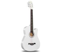 38 Inch Acoustic Guitar Package Kit, Basic Starter Kit w/Case, Strap, Pitch Pipe and Pick for Beginners Music Lovers(White)