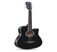 38 Inch Acoustic Guitar Package Kit, Basic Starter Kit W/Case, Strap, Pitch Pipe And Pick For Beginners Music Lovers(Black)