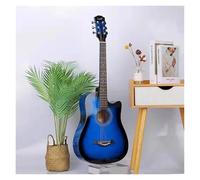 38 Inch Acoustic Guitar Package Kit, Basic Starter Kit W/Case, Strap, Pitch Pipe And Pick For Beginners Music Lovers(Turning blue)