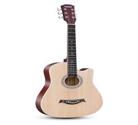 38 Inch Acoustic Guitar Package Kit, Basic Starter Kit W/Case, Strap, Pitch Pipe And Pick For Beginners Music Lovers(Natural)