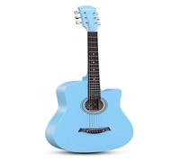 38 Inch Acoustic Guitar Package Kit, Basic Starter Kit W/Case, Strap, Pitch Pipe And Pick For Beginners Music Lovers(Sky blue)