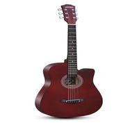 38 Inch Acoustic Guitar Package Kit, Basic Starter Kit W/Case, Strap, Pitch Pipe And Pick For Beginners Music Lovers(Coffee)