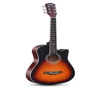 38 Inch Acoustic Guitar Package Kit, Basic Starter Kit W/Case, Strap, Pitch Pipe And Pick For Beginners Music Lovers(Sunset color)