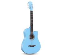 38 Inch Acoustic Guitar Package Kit, Basic Starter Kit w/Case, Strap, Pitch Pipe and Pick for Beginners Music Lovers(Sky blue)