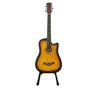 38 Inch Full Size Acoustic Guitar Classical Cutaway Design Hardwood Finish & Steel Strings with Bag (Natural)
