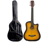 38 Inch Full Size Acoustic Guitar Cutaway Design Hardwood Finish & Steel Strings (Natural)