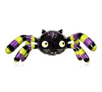 38 Inch Giant Jumbo Colorful Spider Foil Mylar Balloon - Vibrant Purple & Green Striped Spider for Halloween Party, Birthday, Haunted House & Spooky Decoration Supplies