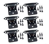 38 Inset Cabinet Hinges 6 Pack with Self Close Feature, for Home Renovation Projects (is Black)