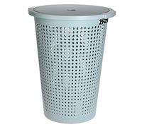 38 Litre Laundry Basket Washing Bin Hamper Clothes Wash Storage Plastic Lid Home (Teal)