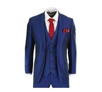 (38) Mens 3 Piece Shiny Royal Blue Classic Suit
