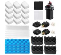 38 Pack Aquarium Filter Media Kit,Compatible with Fluval 306/307 Canister | Includes Replacement Bio-Foams, Activated Carbon & Ceramic Rings (2 Sets Filter Bio Media Maintenance Bundle)