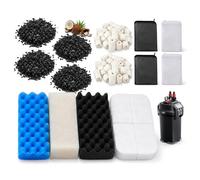 38 Pack Filter Media Kit for Fluval 306/307 Canister Filters, Aquarium Filter Kit, Includes Bio Foam, Activated Carbon & Ceramic Rings (2 Sets Filter Bio Media Maintenance Bundle)