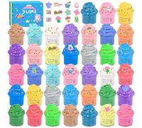 38 Pack Valentine Butter Fluffy Slime Kit, kids Sensory Tactile Fidget Toy, Educational Slime Games, Soft & Non-Sticky, Birthday Gift Prize Party Favor for Girls Boys Kids 6 7 8 9 10 11 12, Goodie Bag
