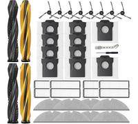 38 Pcs Accessories Kit Compatible With Dreame D20 Pro Plus Robot Vacuum Cleaner Include 2 Main Brush, 8 Side Brush, 10 Dust Bags, 8 Mop Clothes, 8 Hepa Filter, 2 Cleaning Tool
