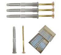 38 Pcs Heavy Duty Screws with Nylon Plugs, (4.9x85mm)& Wall Plug Set(8x80mm), Various Purposes Masonry Screws for Brick Wall
