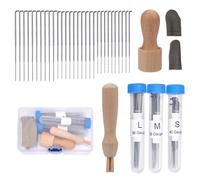 38 Pcs Wool Felting Needle Tools, 3 Sizes Needle Felting Kit with Wooden Handle, Wool Felt Tools, Ideal for Beginners or Professionals