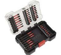 38 Piece Impact Grade Power Tool Bit Set - S2 Steel Bits - Plastic Storage Case Loops Metallics One Size