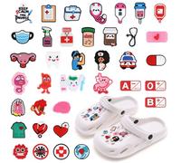 38 Pieces Shoe Badges, Medical Shoes Charm for Children Crocs, Shoe Badge, Shoe Decoration, Shoe Pendant, Nurse Accessories for Women and Men, Clog Shoes, DIY Decorations, Colourful, 2 UK