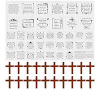 38 Sets Pocket Prayer Quilt Kits with Wooden Crosses, Mini Prayer Cloth Squares for Sunday School Rewards, Church Giveaways, Baptism Favors, Women Bible Study Religious Gifts(Cute,Brown)