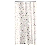 38 Strands Handcrafted Beaded Door Curtain Colourful Bamboo Bead Strings Boho Chic Fly Screens for Doorways, Rooms and Wall Decor