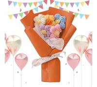 38 Valentine's Day Creative Knitted Flowers - Hand Woven Puff Flower Bouquets of Yarn, Suitable for Giving Girlfriends, Best Friends and Lovers to Express Their Feelings. The Sweet Shape Fades